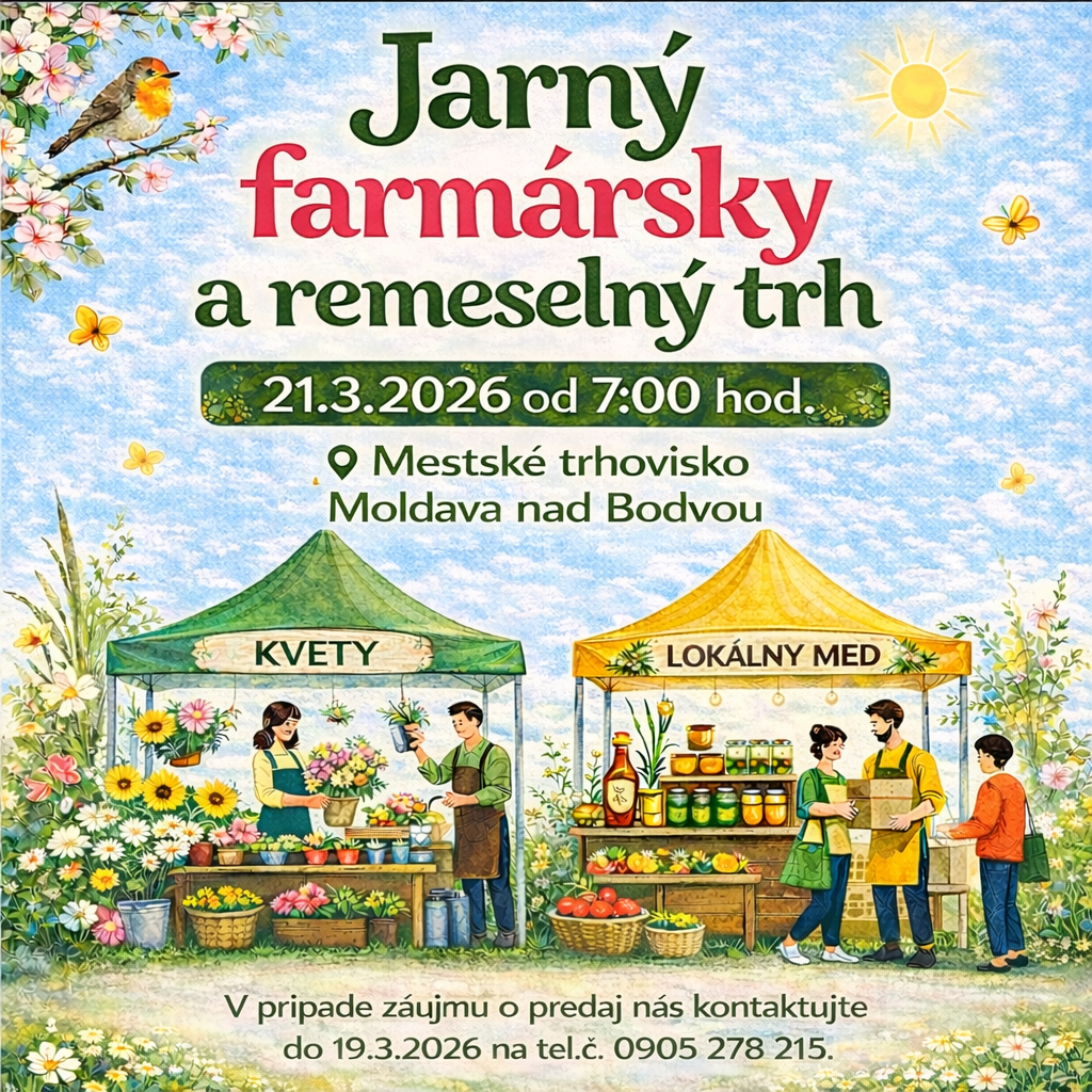 JARNÝ FARMÁRSKY A REMESELNÝ TRH 21.3.2026