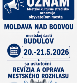 Rozhlas revizia OZNAM- REVÍZIA MESTSKÉHO ROZHLASU